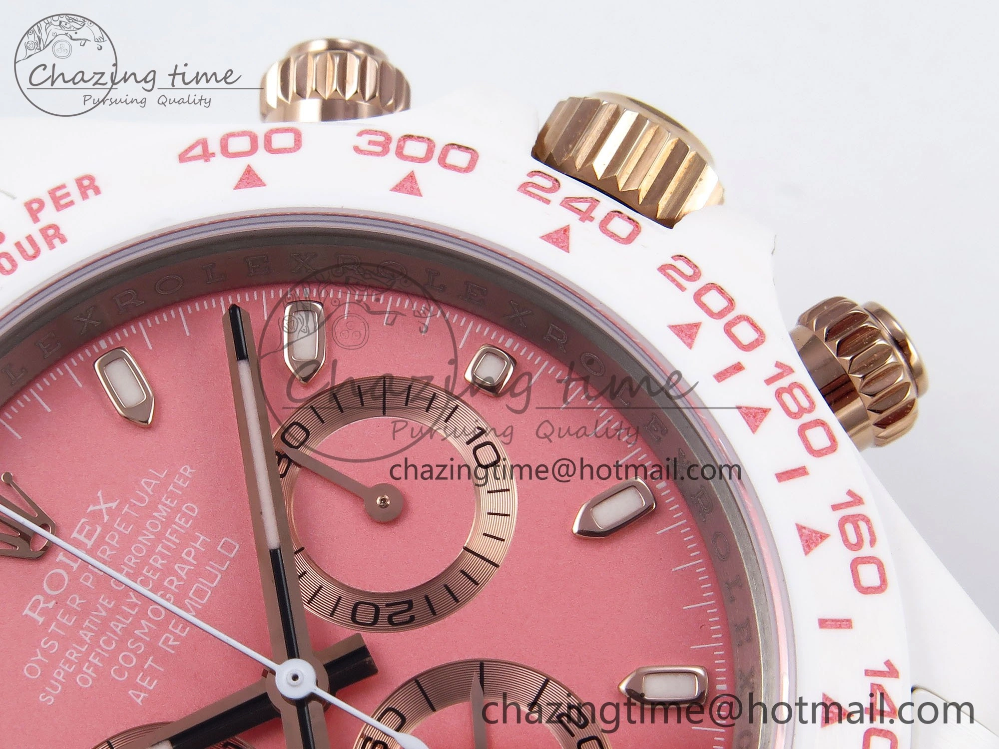 Daytona AET White Solid Ceramic Case and Bracelet Pink Dial ZF 1:1 Best Edition SH Contemporary 1650