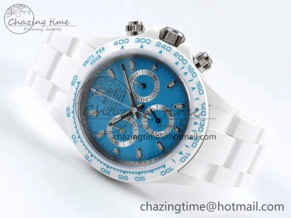 Packable Daytona AET White Solid Ceramic Case and Bracelet Tiffany Blue Dial ZF 1:1 Best Edition SH 1648