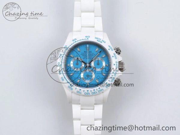 Packable Daytona AET White Solid Ceramic Case and Bracelet Tiffany Blue Dial ZF 1:1 Best Edition SH 1648
