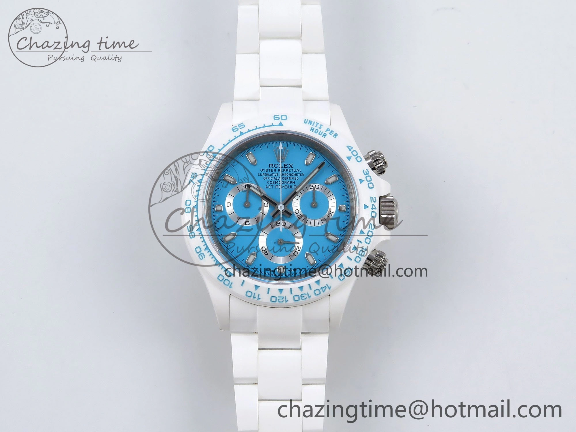 Packable Daytona AET White Solid Ceramic Case and Bracelet Tiffany Blue Dial ZF 1:1 Best Edition SH 1648