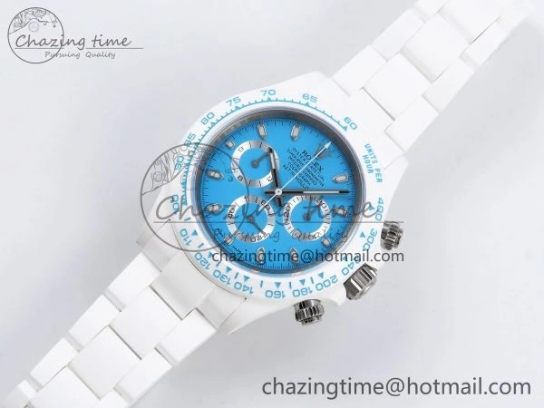 Packable Daytona AET White Solid Ceramic Case and Bracelet Tiffany Blue Dial ZF 1:1 Best Edition SH 1648