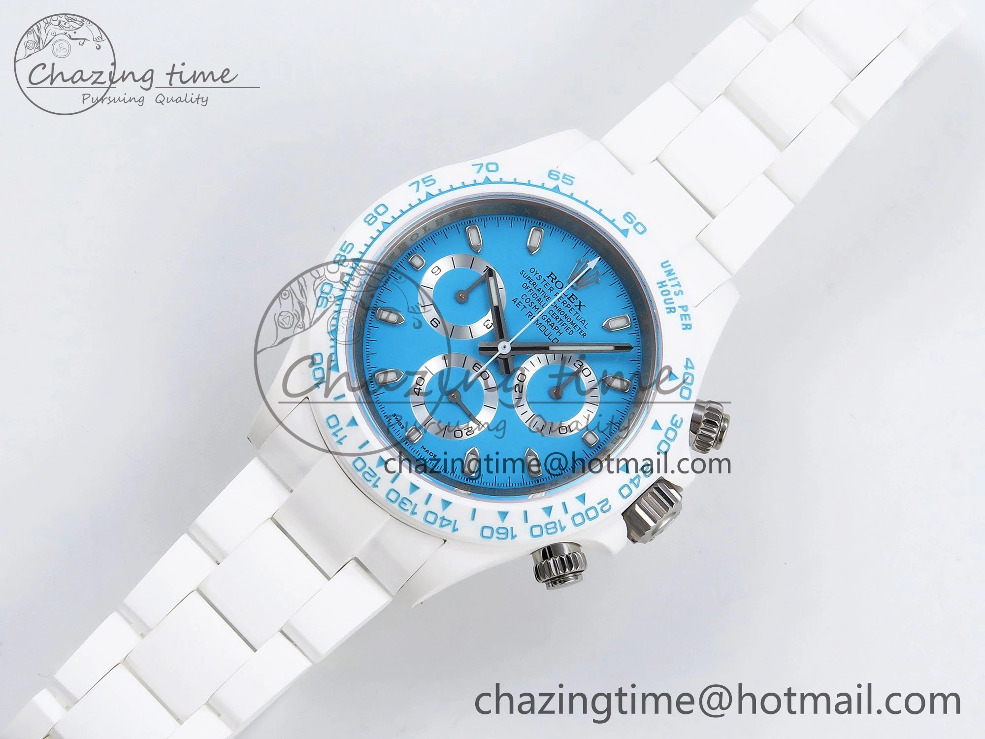Packable Daytona AET White Solid Ceramic Case and Bracelet Tiffany Blue Dial ZF 1:1 Best Edition SH 1648