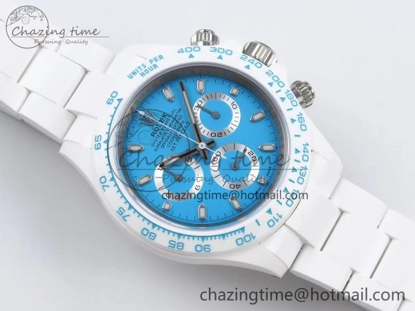 Packable Daytona AET White Solid Ceramic Case and Bracelet Tiffany Blue Dial ZF 1:1 Best Edition SH 1648
