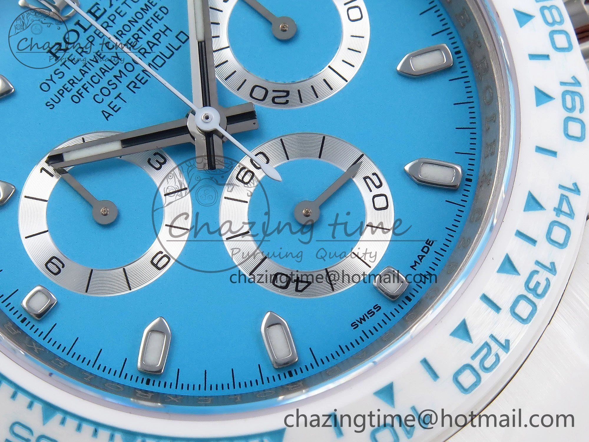Packable Daytona AET White Solid Ceramic Case and Bracelet Tiffany Blue Dial ZF 1:1 Best Edition SH 1648