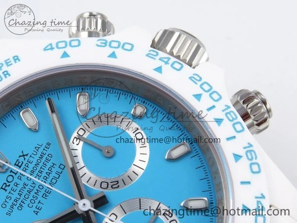 Packable Daytona AET White Solid Ceramic Case and Bracelet Tiffany Blue Dial ZF 1:1 Best Edition SH 1648