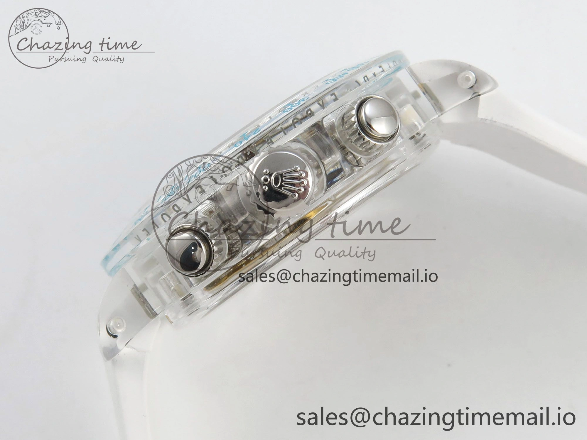 Daytona Aet Remould Transparent SONIC Best Edition Skeleton Dial on White Rubber Strap SA Bright 183