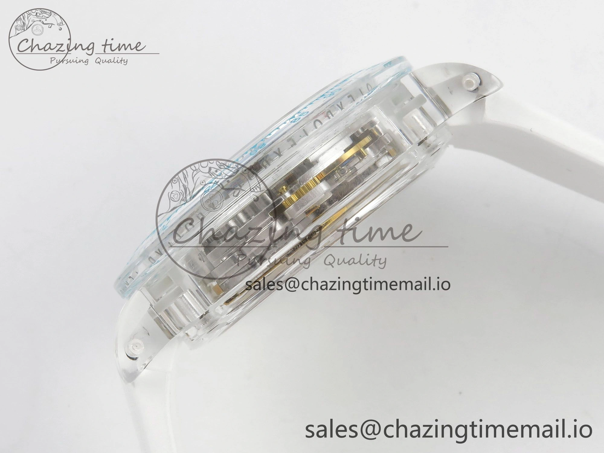 Daytona Aet Remould Transparent SONIC Best Edition Skeleton Dial on White Rubber Strap SA Bright 183