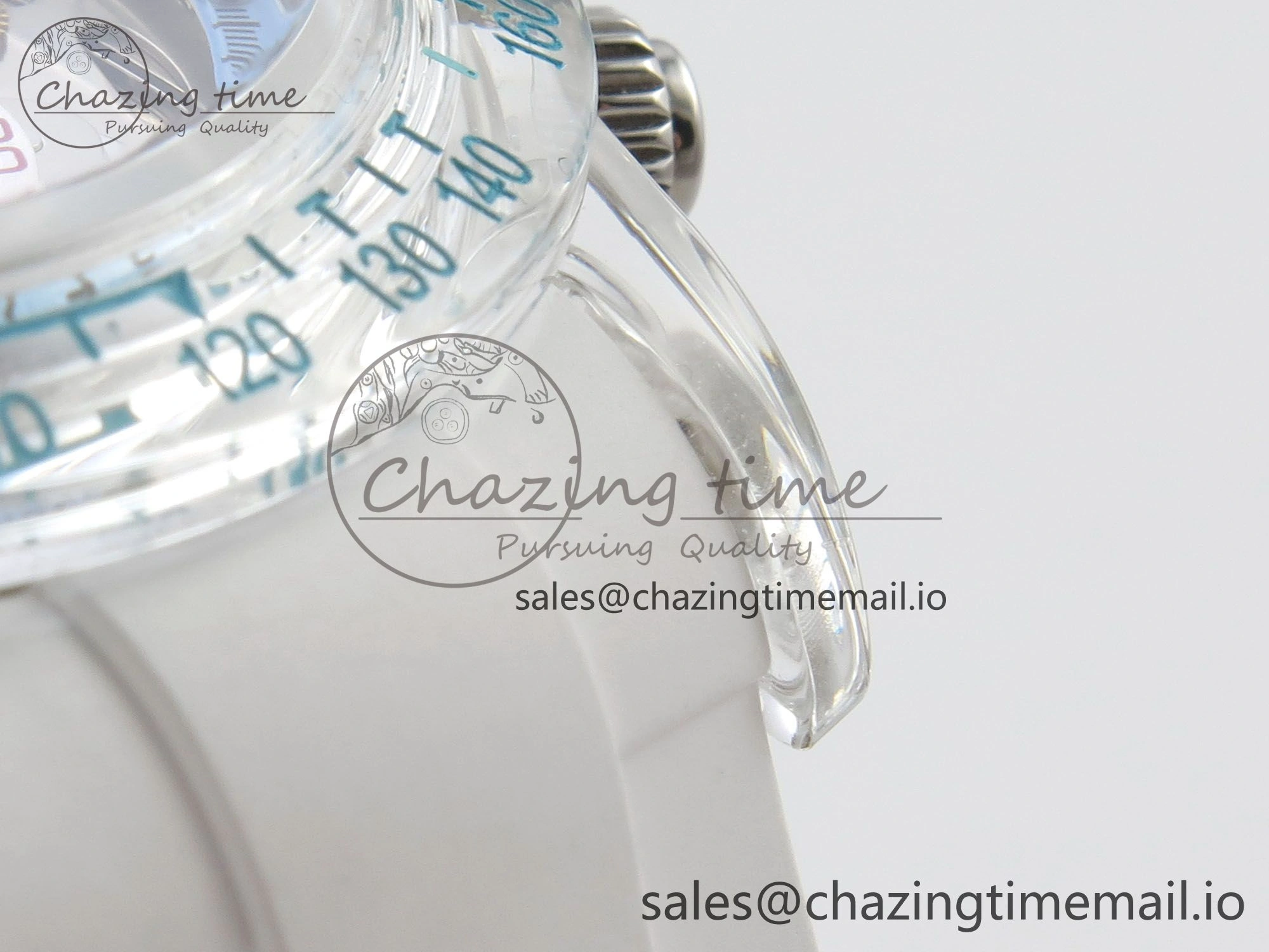 Daytona Aet Remould Transparent SONIC Best Edition Skeleton Dial on White Rubber Strap SA Bright 183