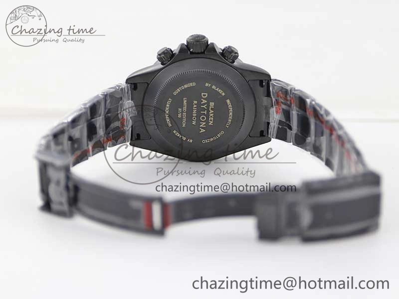 Practical Daytona All Black PVD TWF Best Edition Purple Diamonds Bezel Black Dial on PVD Bracelet SA 2446