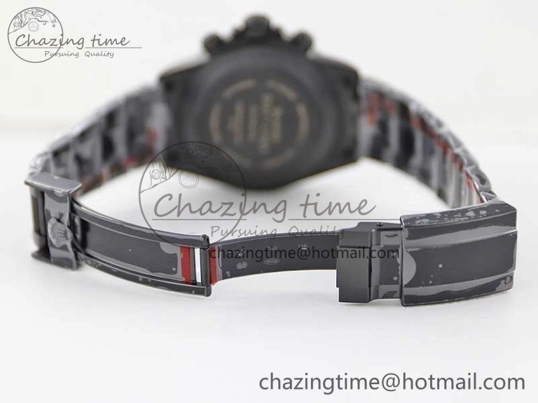 Practical Daytona All Black PVD TWF Best Edition Purple Diamonds Bezel Black Dial on PVD Bracelet SA 2446