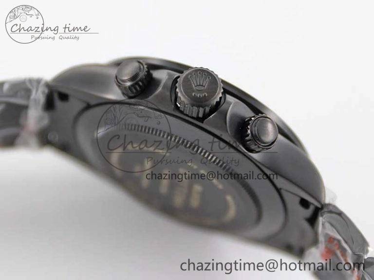 Practical Daytona All Black PVD TWF Best Edition Purple Diamonds Bezel Black Dial on PVD Bracelet SA 2446