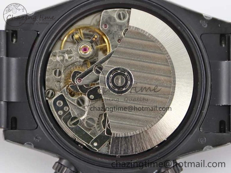 Daytona All Black PVD TWF Best Edition Rainbow Diamonds Bezel Black Dial on PVD Bracelet A Chic 2449