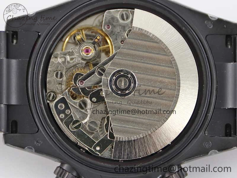 Daytona All Black PVD TWF Best Edition Rainbow Diamonds Bezel Black Dial on PVD Bracelet A Chic 2449
