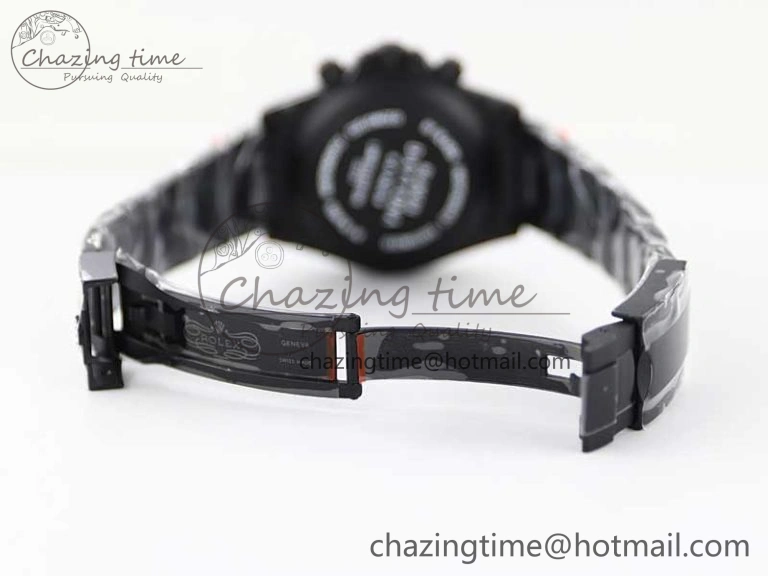 Daytona All Black PVD TWF Best Edition Rainbow Diamonds Bezel Black Dial on PVD Bracelet A Chic 2449