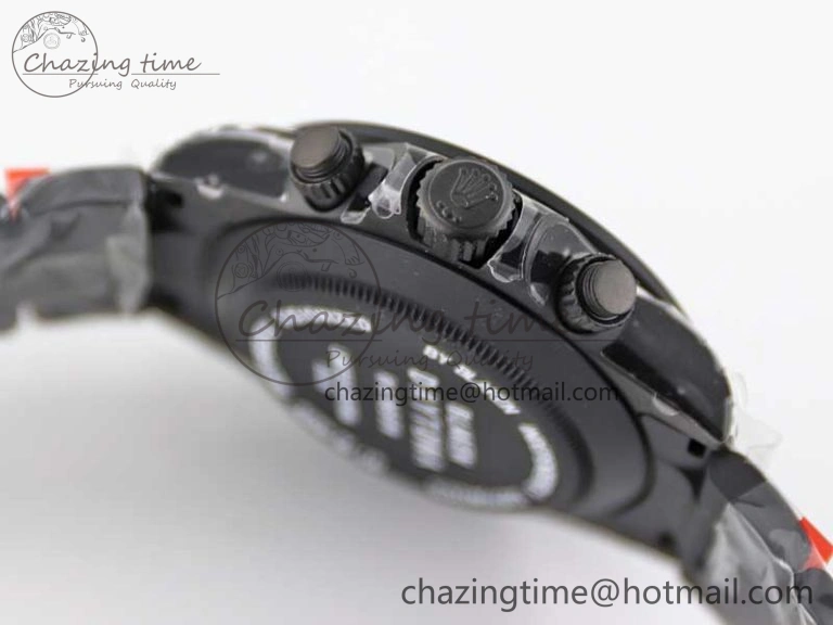 Daytona All Black PVD TWF Best Edition Rainbow Diamonds Bezel Black Dial on PVD Bracelet A Chic 2449