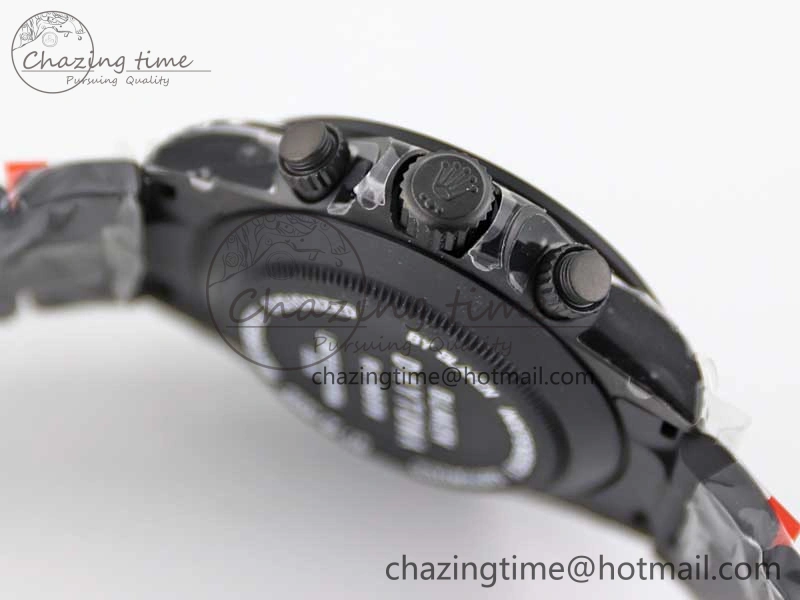 Daytona All Black PVD TWF Best Edition Rainbow Diamonds Bezel Black Dial on PVD Bracelet A Chic 2449