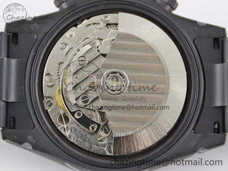 Daytona All Black PVD TWF Best Edition Rainbow Diamonds Bezel Black Dial on PVD Bracelet A Chic 2449