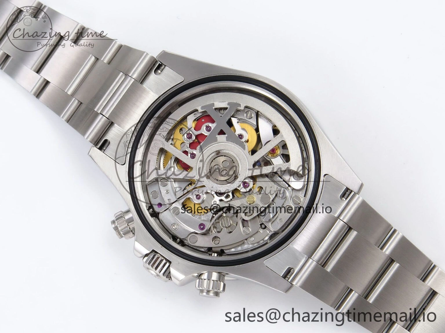 Minimalist Daytona Arolla N6F Glacial Blue Crystal Skeleton Dial Diamonds Bezel Best Edition on Oyster Bracelet SA 1176