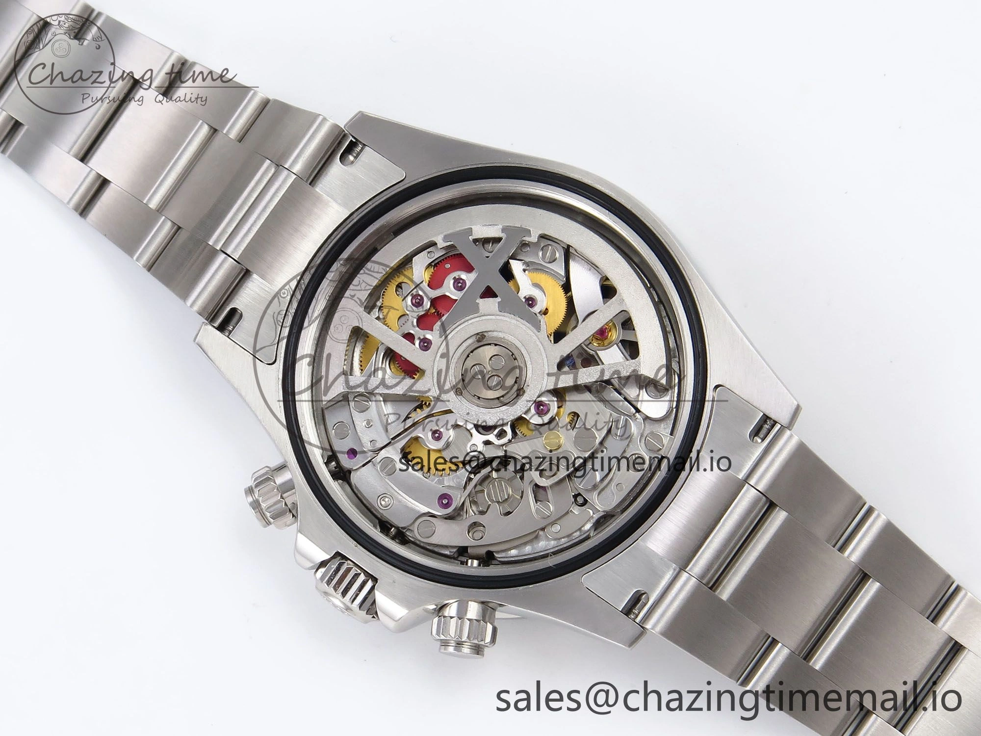 Minimalist Daytona Arolla N6F Glacial Blue Crystal Skeleton Dial Diamonds Bezel Best Edition on Oyster Bracelet SA 1176