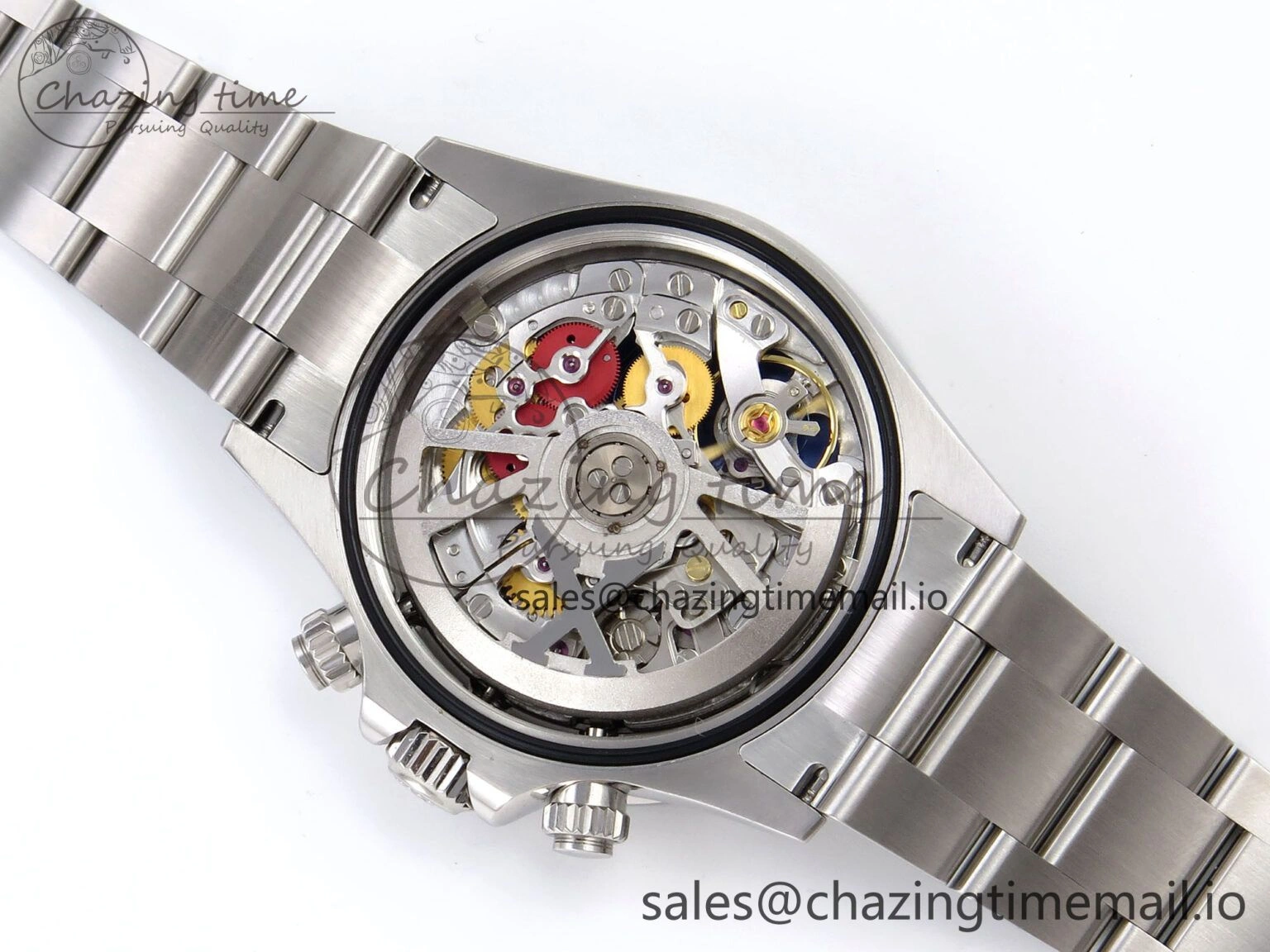 Minimalist Daytona Arolla N6F Glacial Blue Crystal Skeleton Dial Diamonds Bezel Best Edition on Oyster Bracelet SA 1176
