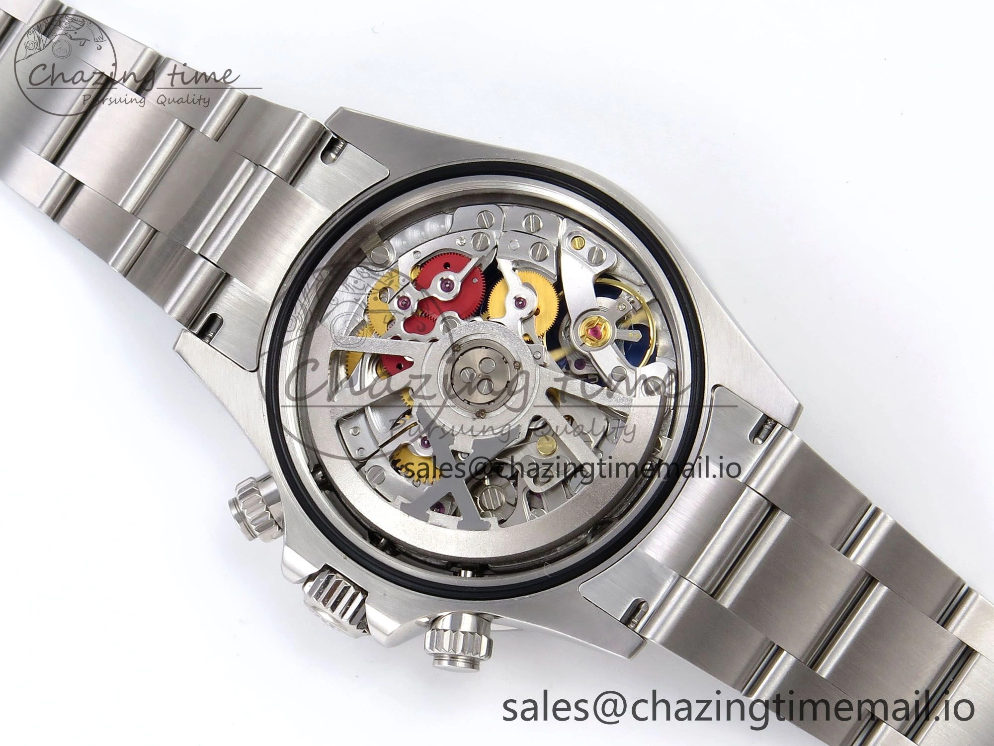 Minimalist Daytona Arolla N6F Glacial Blue Crystal Skeleton Dial Diamonds Bezel Best Edition on Oyster Bracelet SA 1176