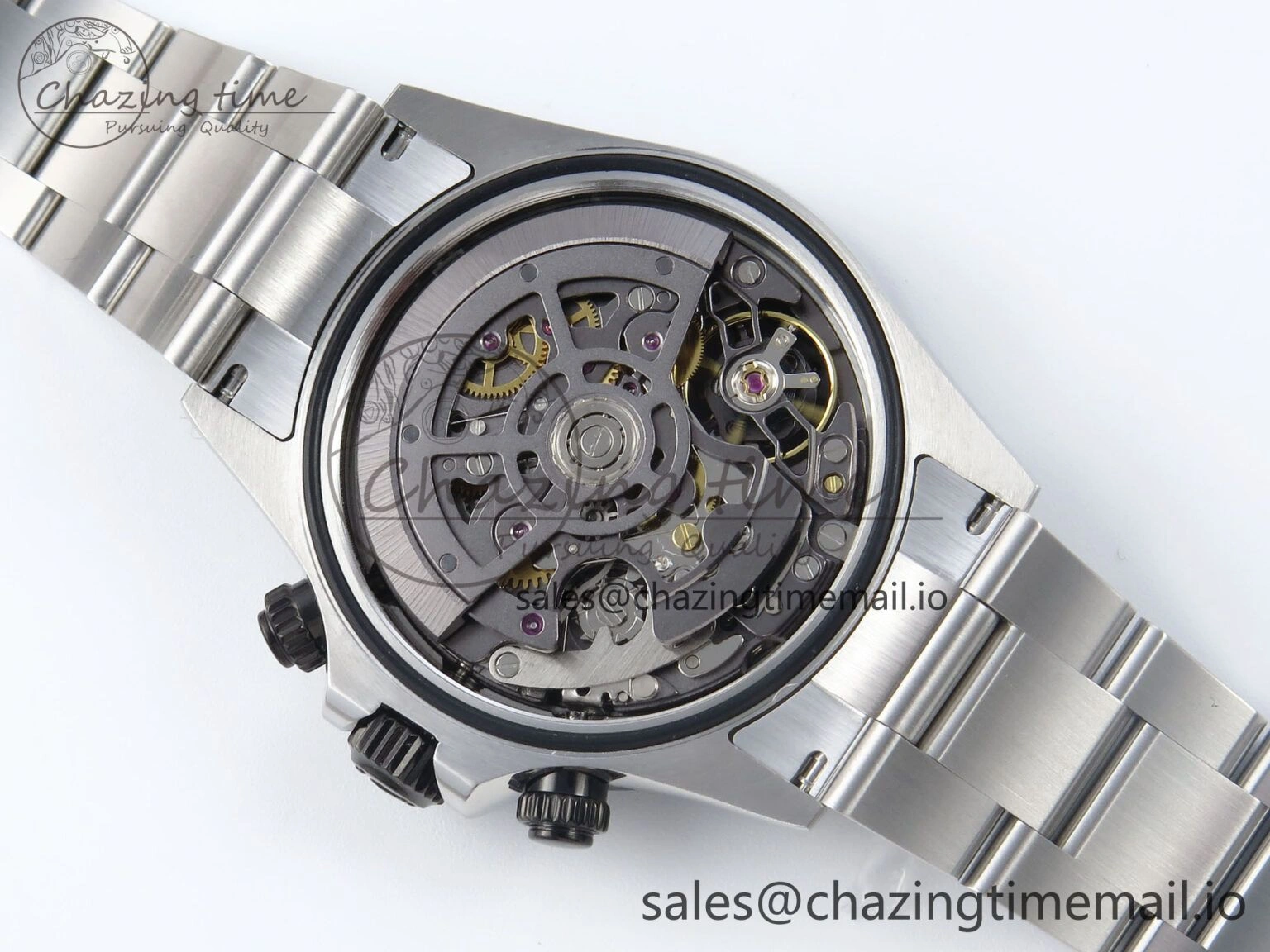 Packable Daytona Artisans SS GETF Best Edition Skeleton Dial Black Ceramic Bezel on SS Bracelet DD 368