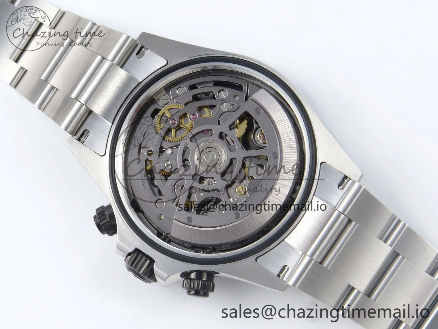 Packable Daytona Artisans SS GETF Best Edition Skeleton Dial Black Ceramic Bezel on SS Bracelet DD 368