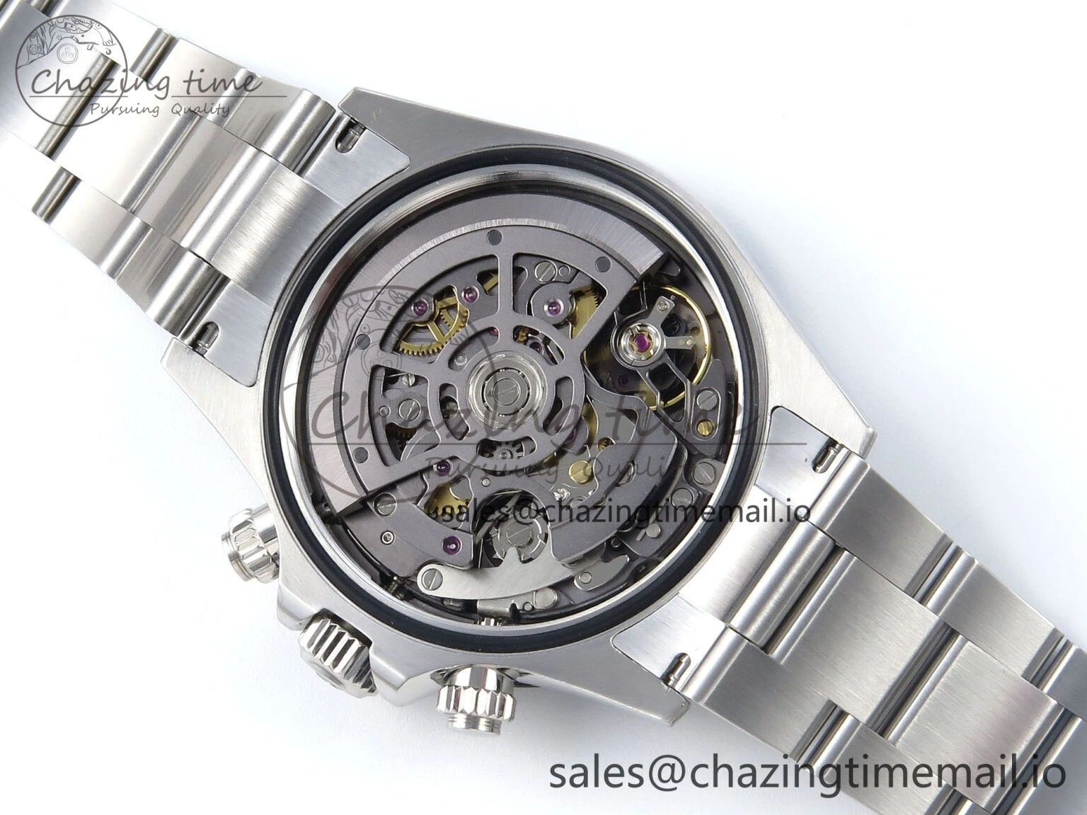 Fashionable Daytona Artisans SS GETF Best Edition Skeleton Dial Carbon Bezel on SS Bracelet DD 369