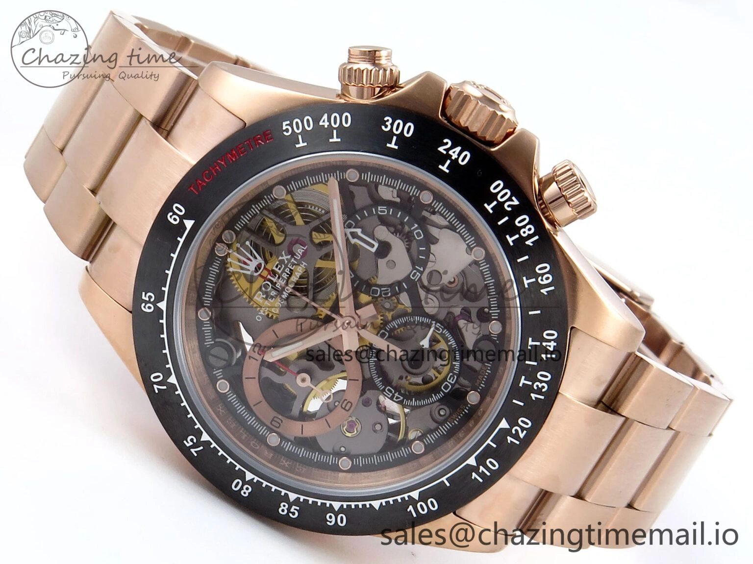 Soft Daytona Artisans Skeleton RG ADGF Best Edition Skeleton Dial on RG Oyster Bracelet SA 752