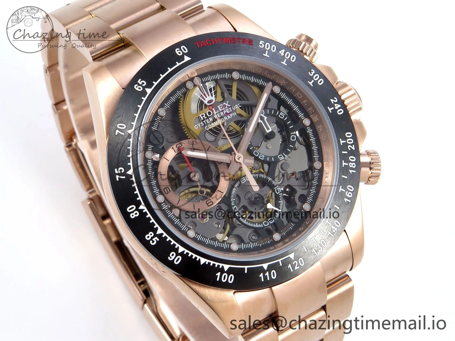 Soft Daytona Artisans Skeleton RG ADGF Best Edition Skeleton Dial on RG Oyster Bracelet SA 752