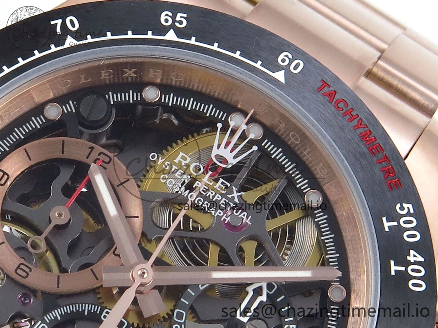 Soft Daytona Artisans Skeleton RG ADGF Best Edition Skeleton Dial on RG Oyster Bracelet SA 752