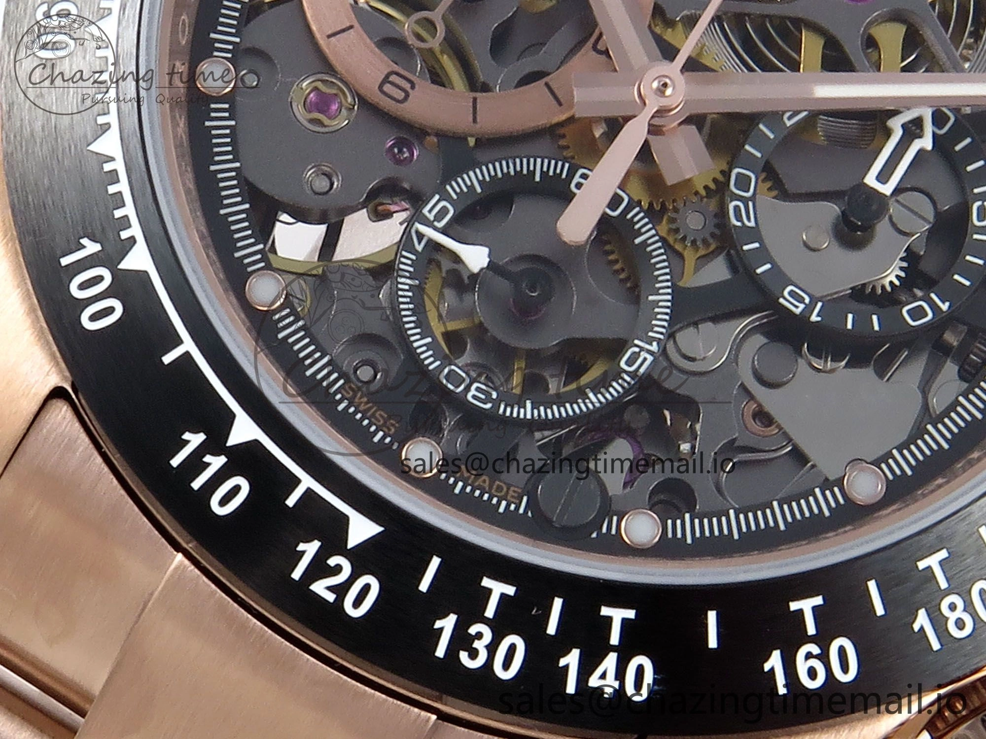 Soft Daytona Artisans Skeleton RG ADGF Best Edition Skeleton Dial on RG Oyster Bracelet SA 752