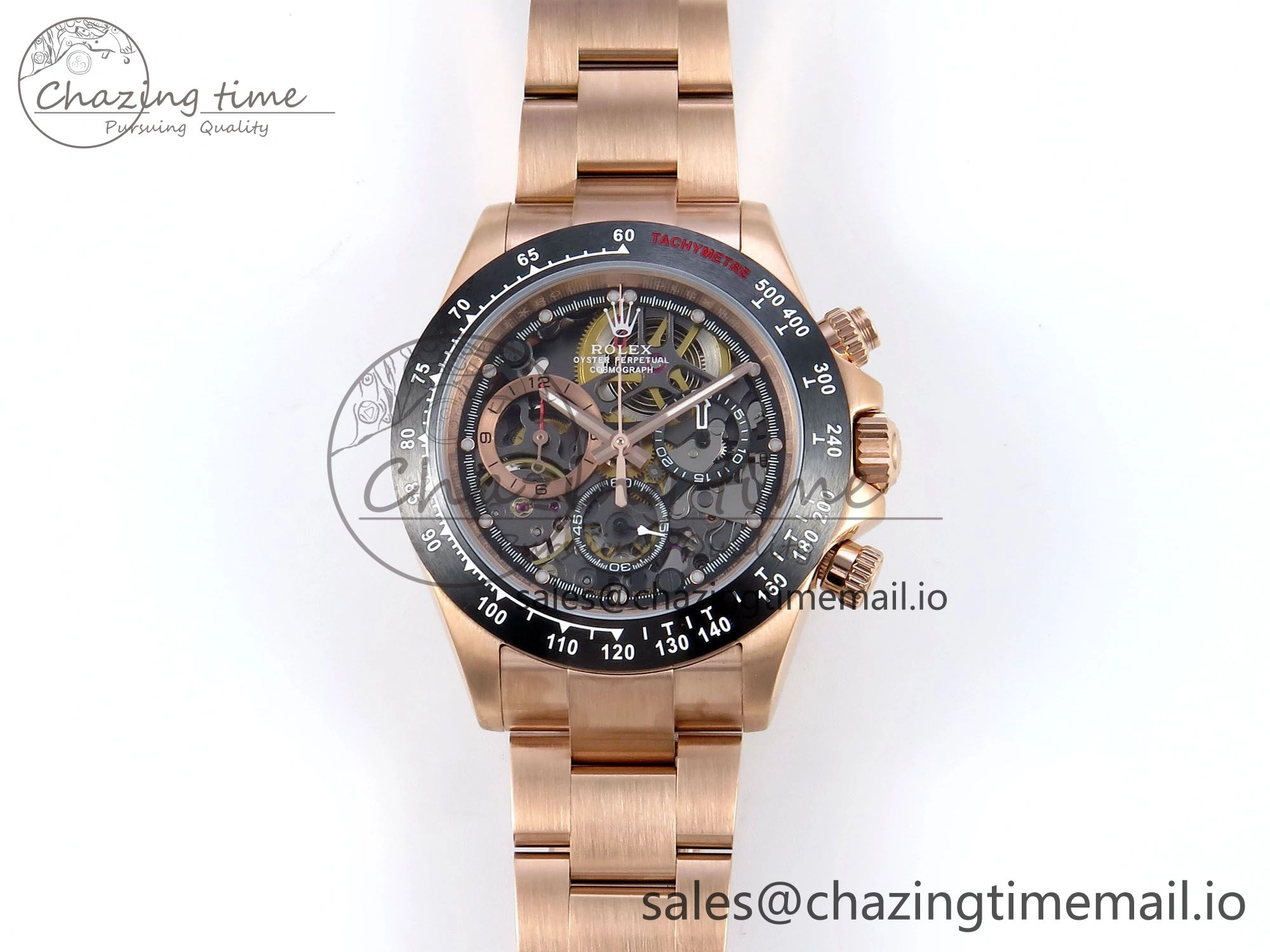 Soft Daytona Artisans Skeleton RG ADGF Best Edition Skeleton Dial on RG Oyster Bracelet SA 752