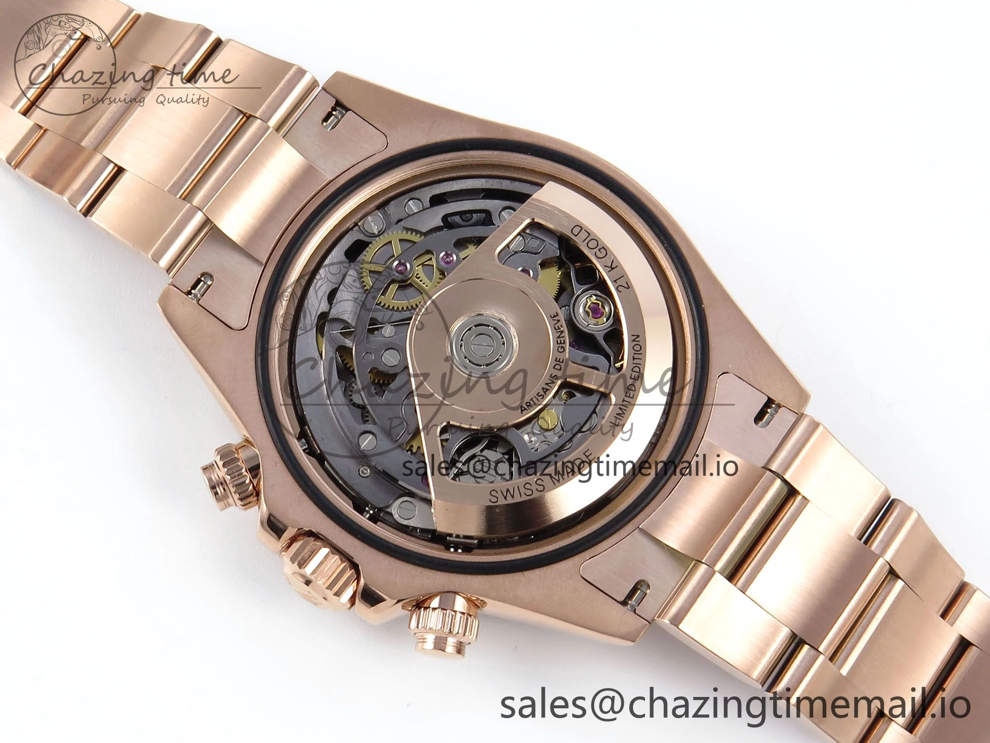 Soft Daytona Artisans Skeleton RG ADGF Best Edition Skeleton Dial on RG Oyster Bracelet SA 752
