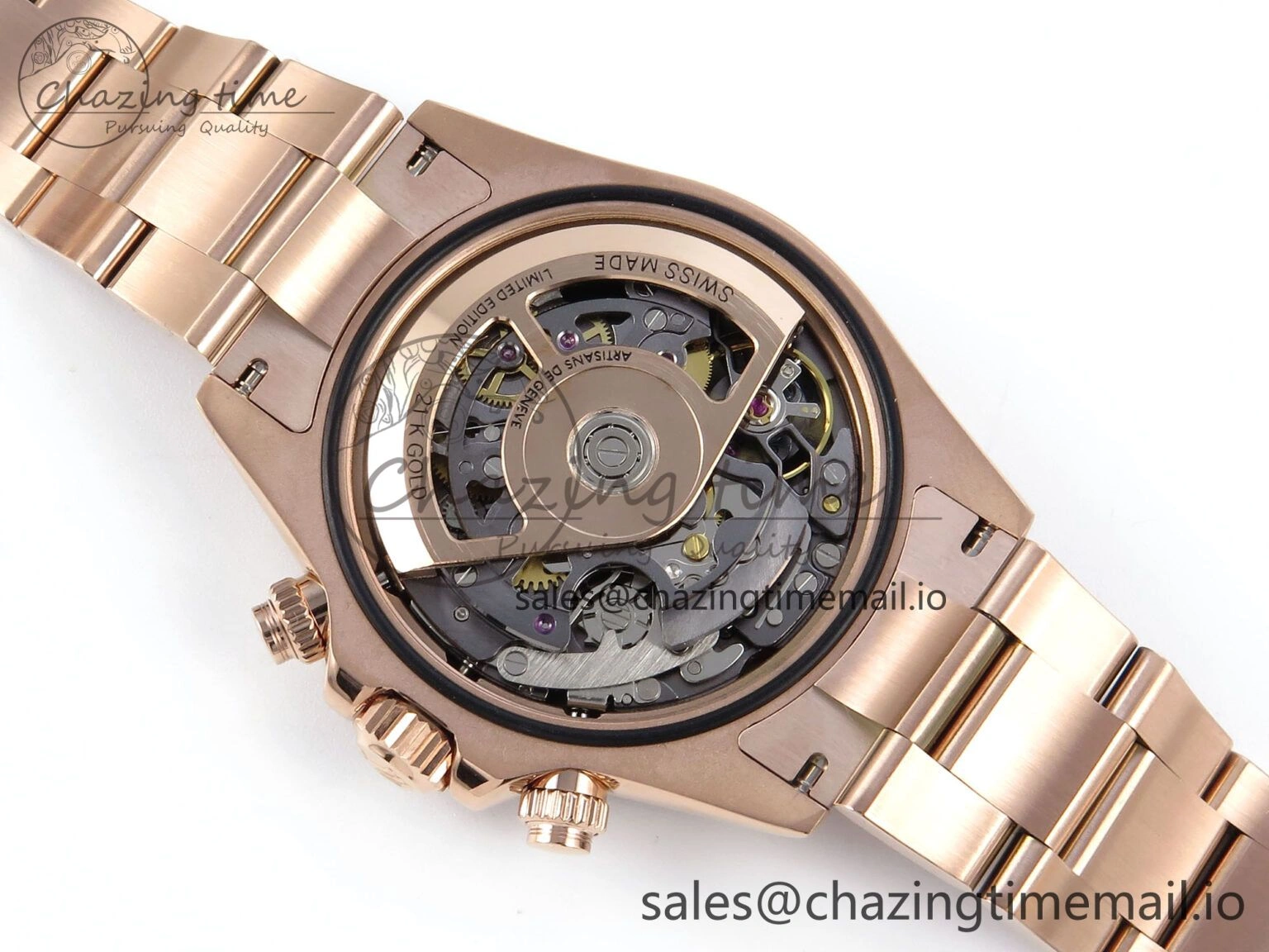 Soft Daytona Artisans Skeleton RG ADGF Best Edition Skeleton Dial on RG Oyster Bracelet SA 752