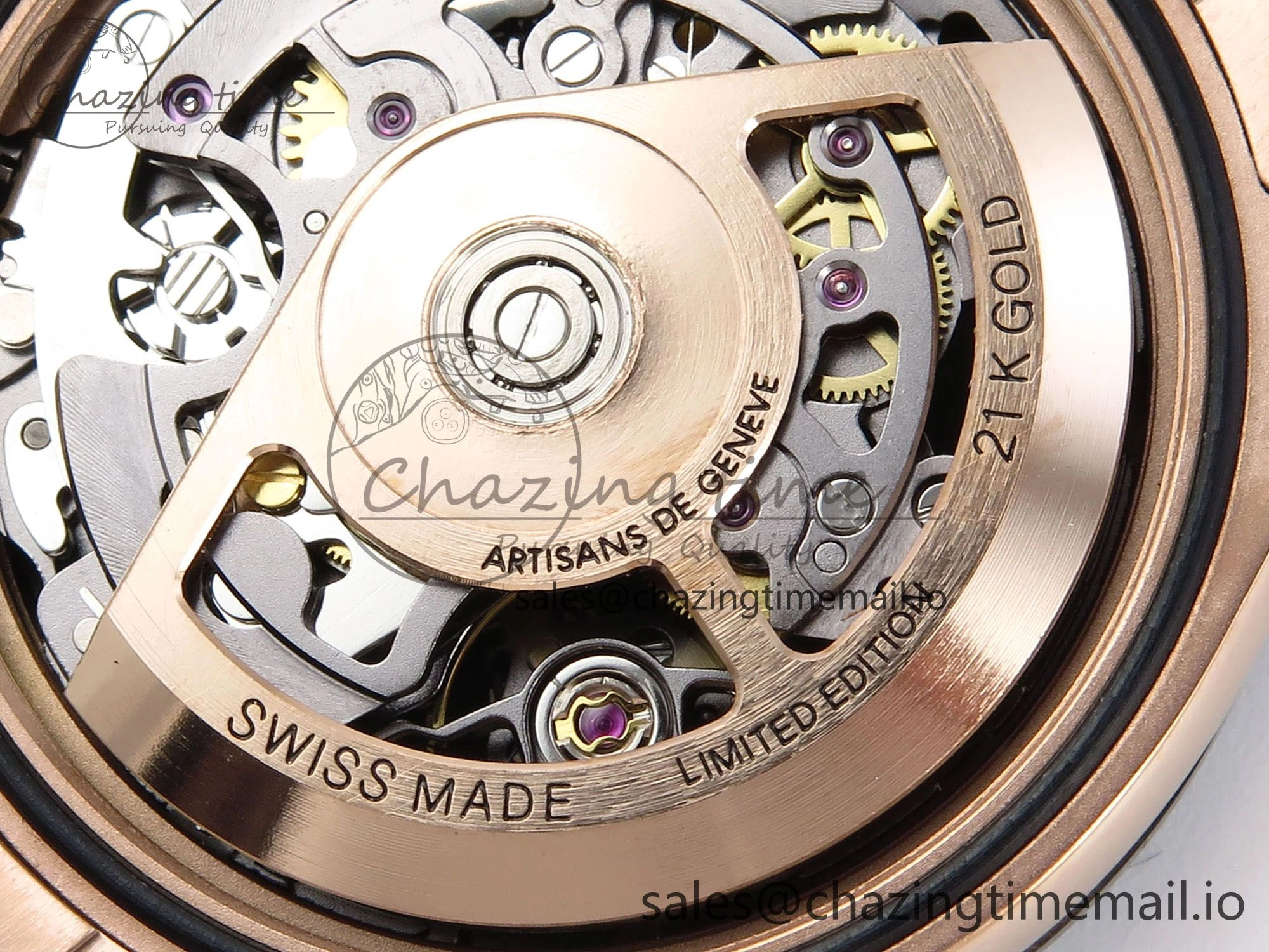 Soft Daytona Artisans Skeleton RG ADGF Best Edition Skeleton Dial on RG Oyster Bracelet SA 752