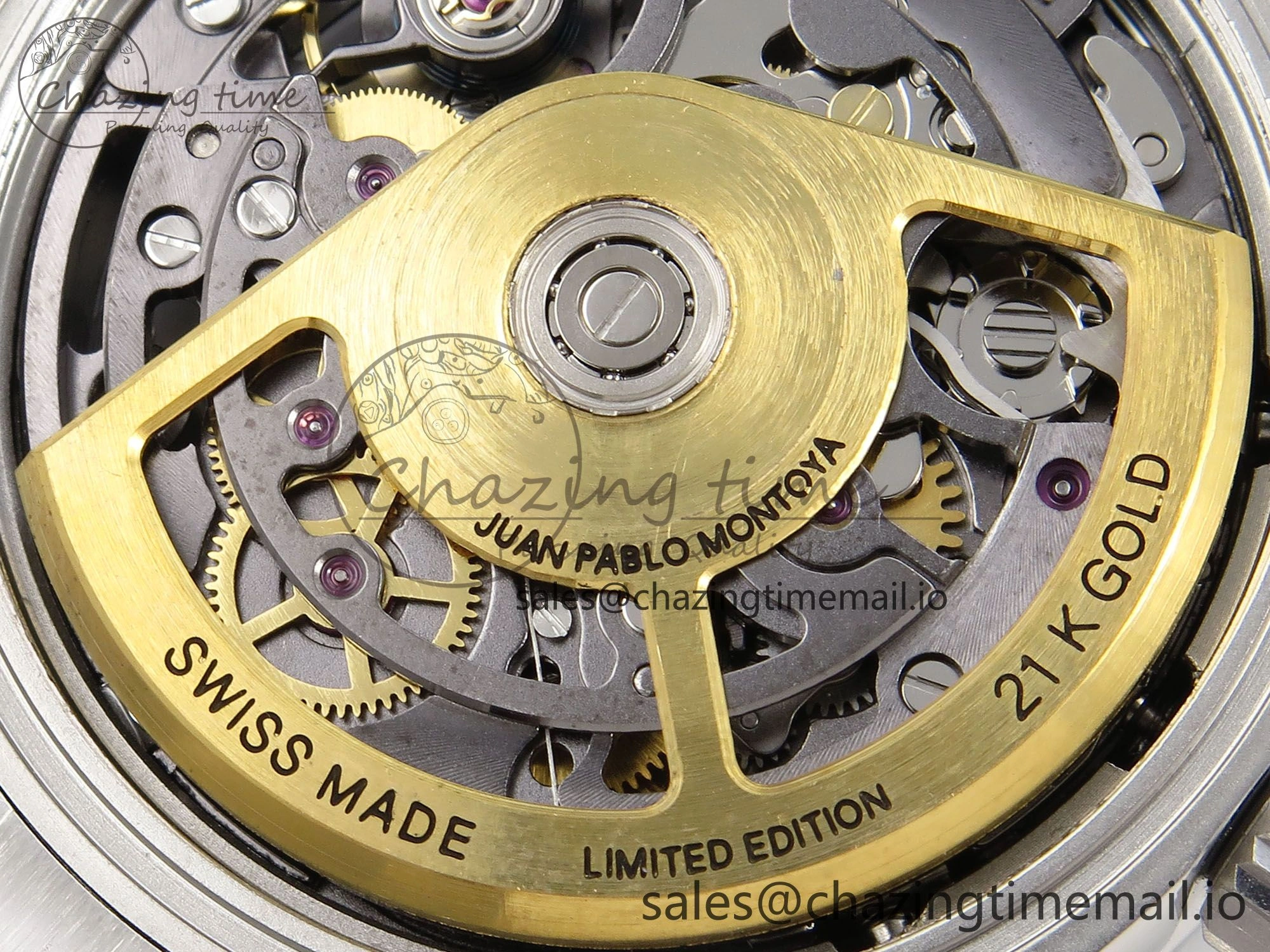 EasyMatch Daytona Artisans Skeleton SS ADGF Best Edition Blue Ceramic Bezel Skeleton Dial on SS Oyster Bracelet SA 1175