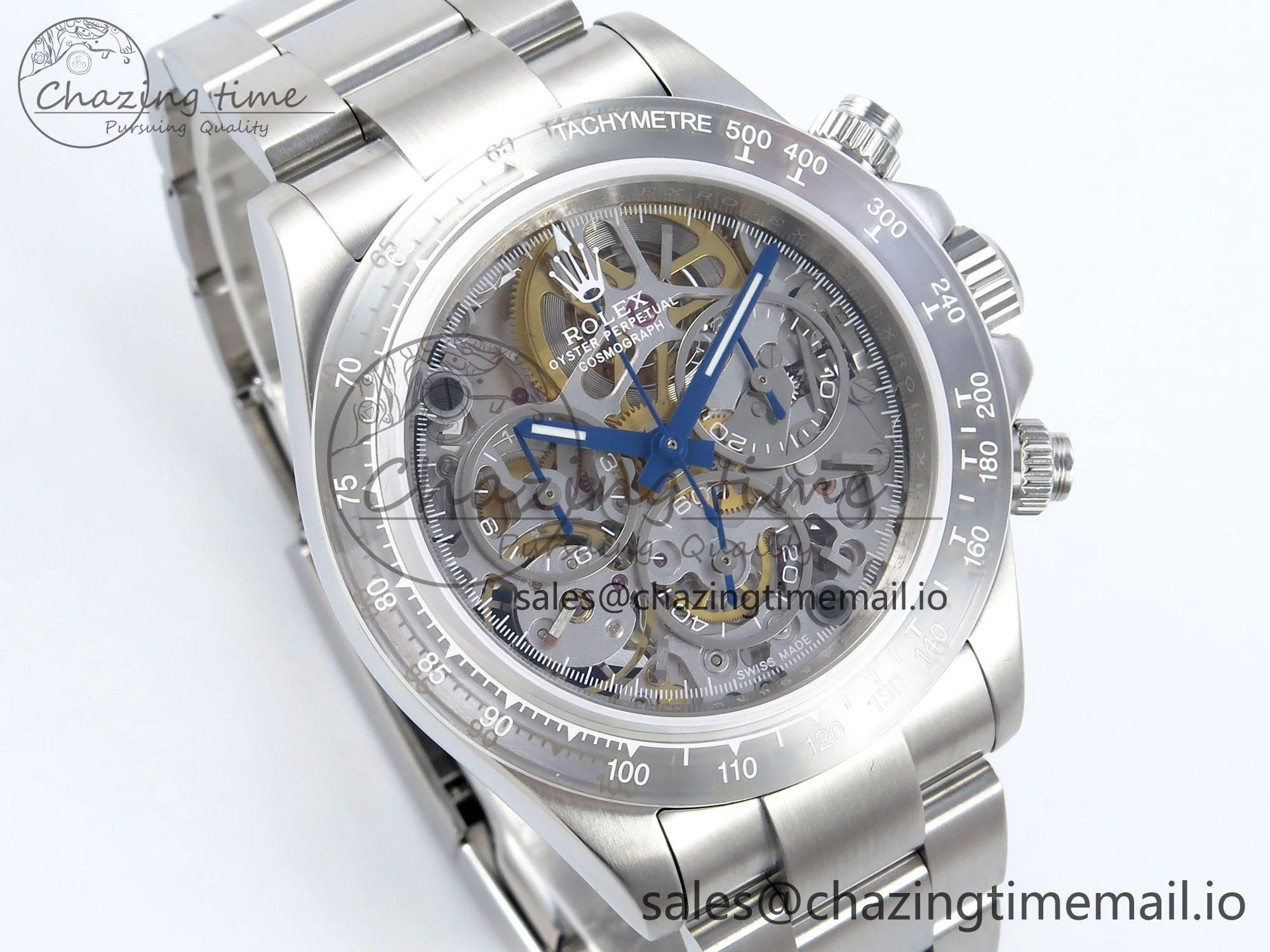 Durable Daytona Artisans Skeleton SS ADGF Best Edition Skeleton Dial SS Bezel on SS Oyster Bracelet SA 491