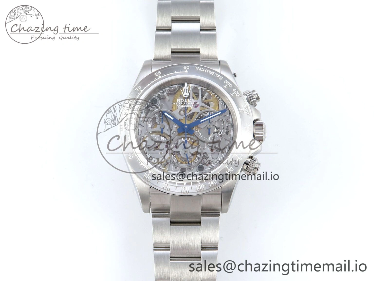 Durable Daytona Artisans Skeleton SS ADGF Best Edition Skeleton Dial SS Bezel on SS Oyster Bracelet SA 491