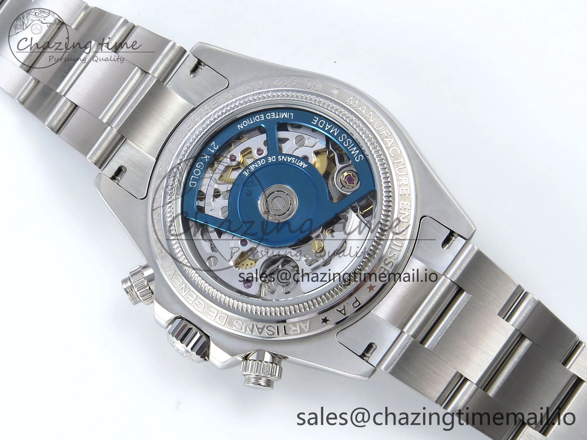 Durable Daytona Artisans Skeleton SS ADGF Best Edition Skeleton Dial SS Bezel on SS Oyster Bracelet SA 491