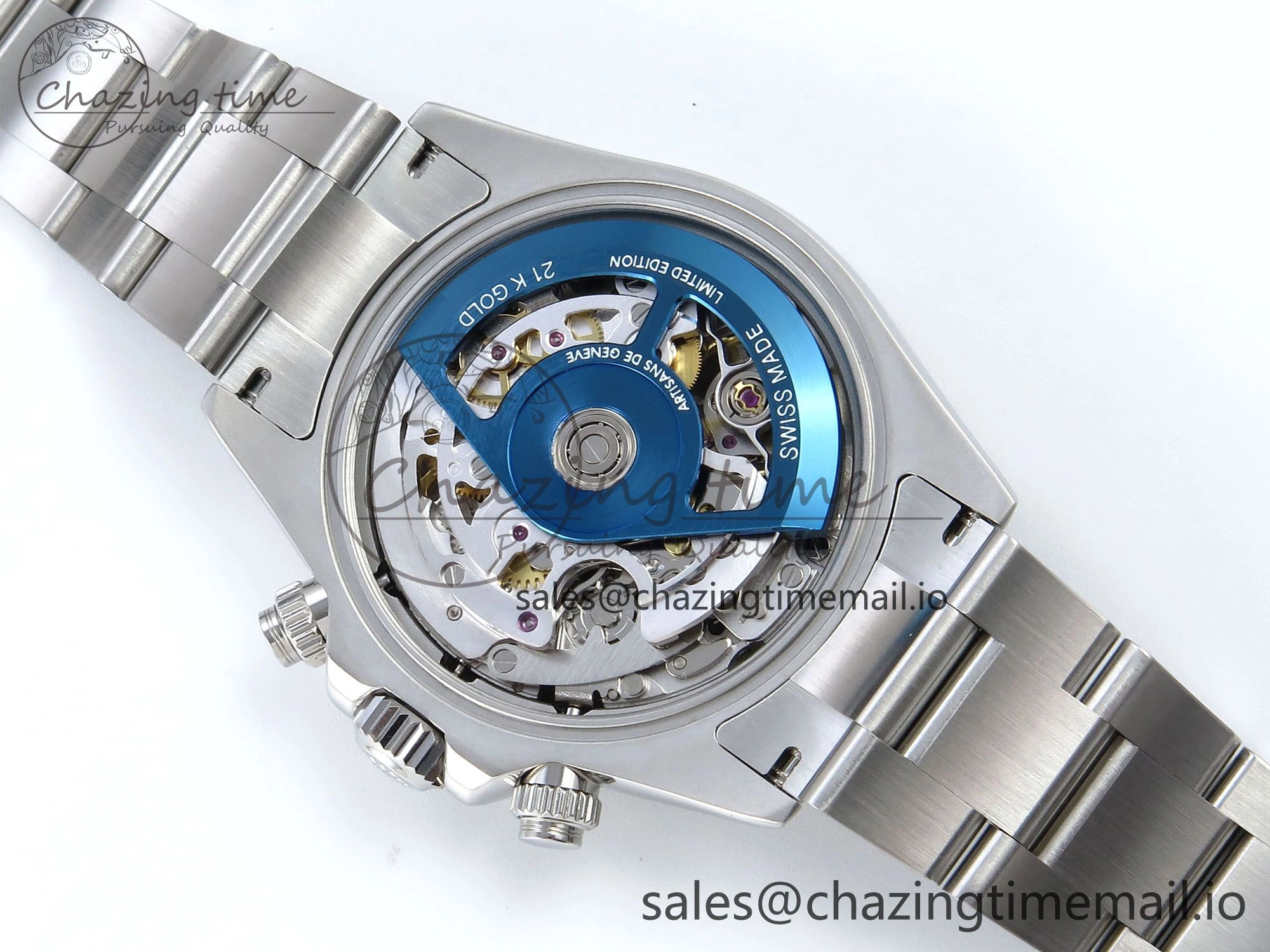 Durable Daytona Artisans Skeleton SS ADGF Best Edition Skeleton Dial SS Bezel on SS Oyster Bracelet SA 491