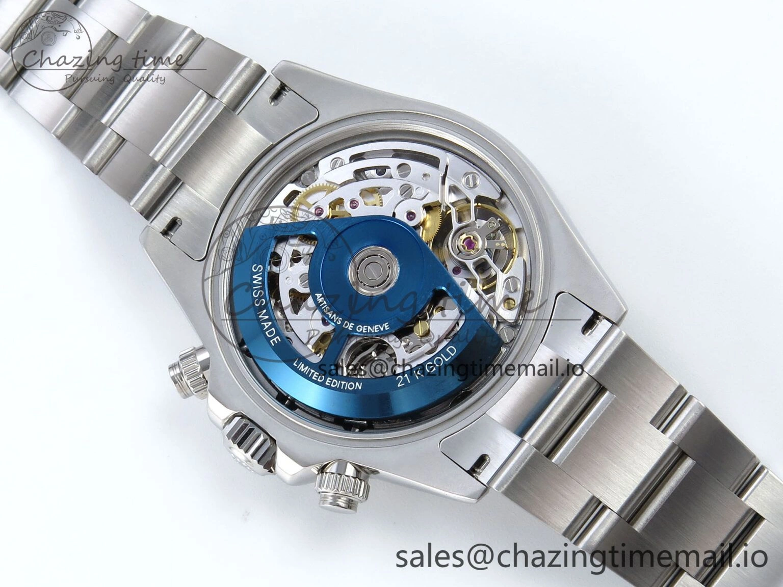 Durable Daytona Artisans Skeleton SS ADGF Best Edition Skeleton Dial SS Bezel on SS Oyster Bracelet SA 491