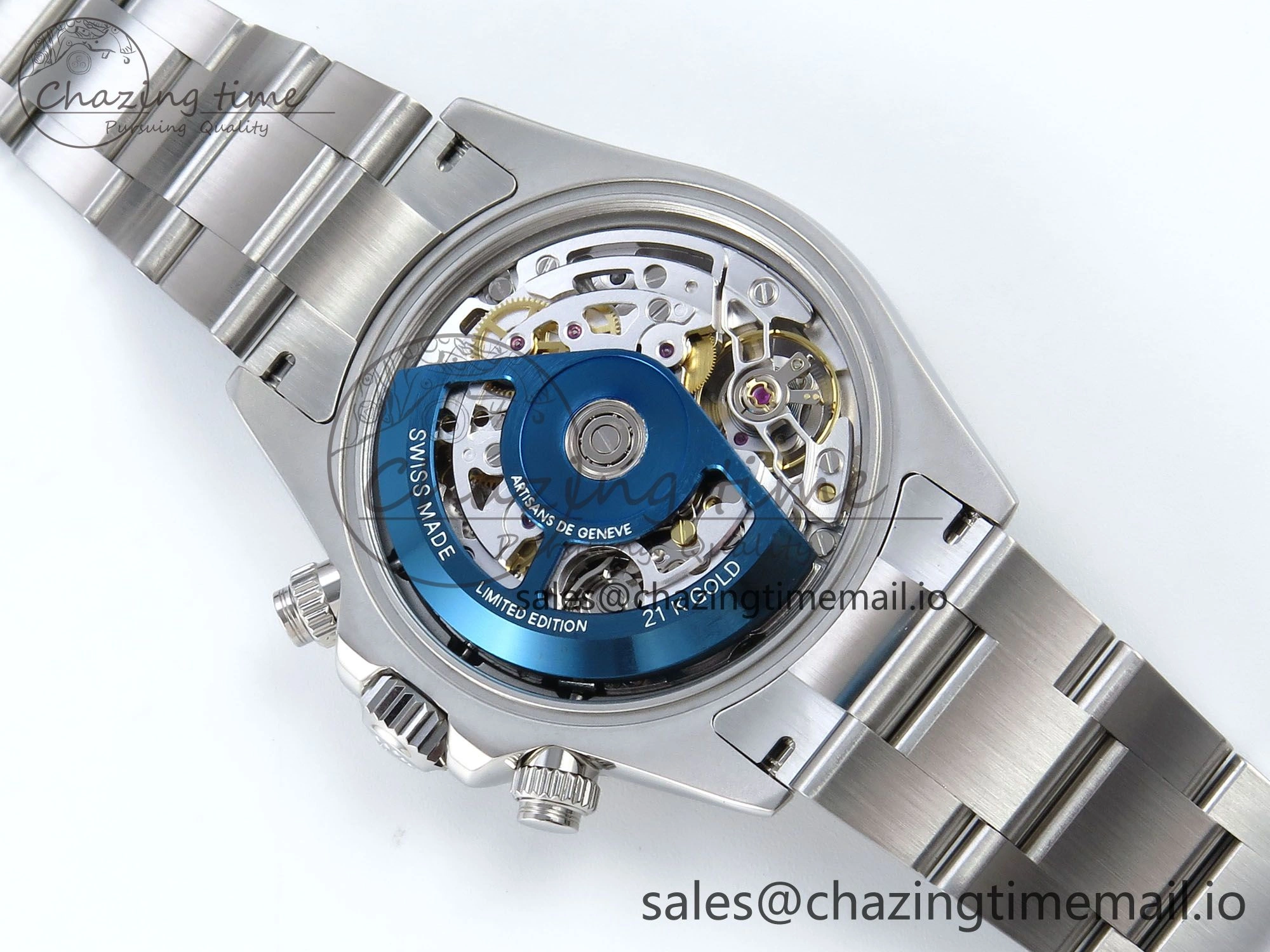 Durable Daytona Artisans Skeleton SS ADGF Best Edition Skeleton Dial SS Bezel on SS Oyster Bracelet SA 491