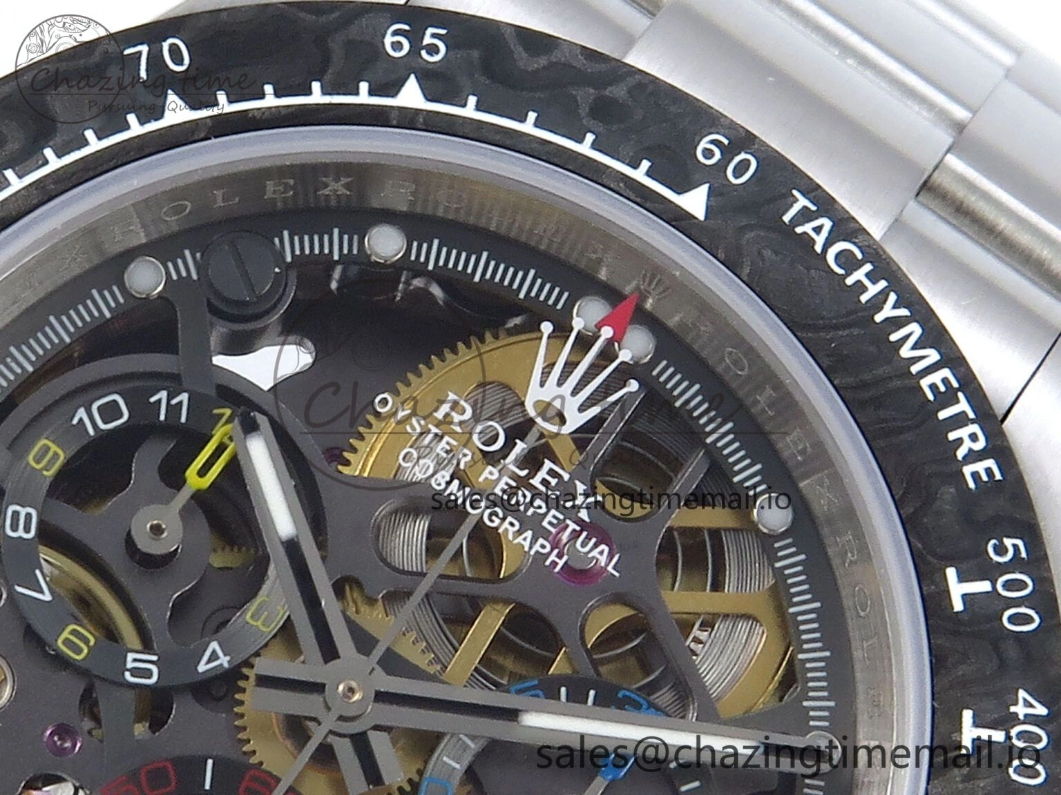 Stylish Daytona Artisans Skeleton SS ADGF Best Edition Skeleton Dial on SS Oyster Bracelet SA 753