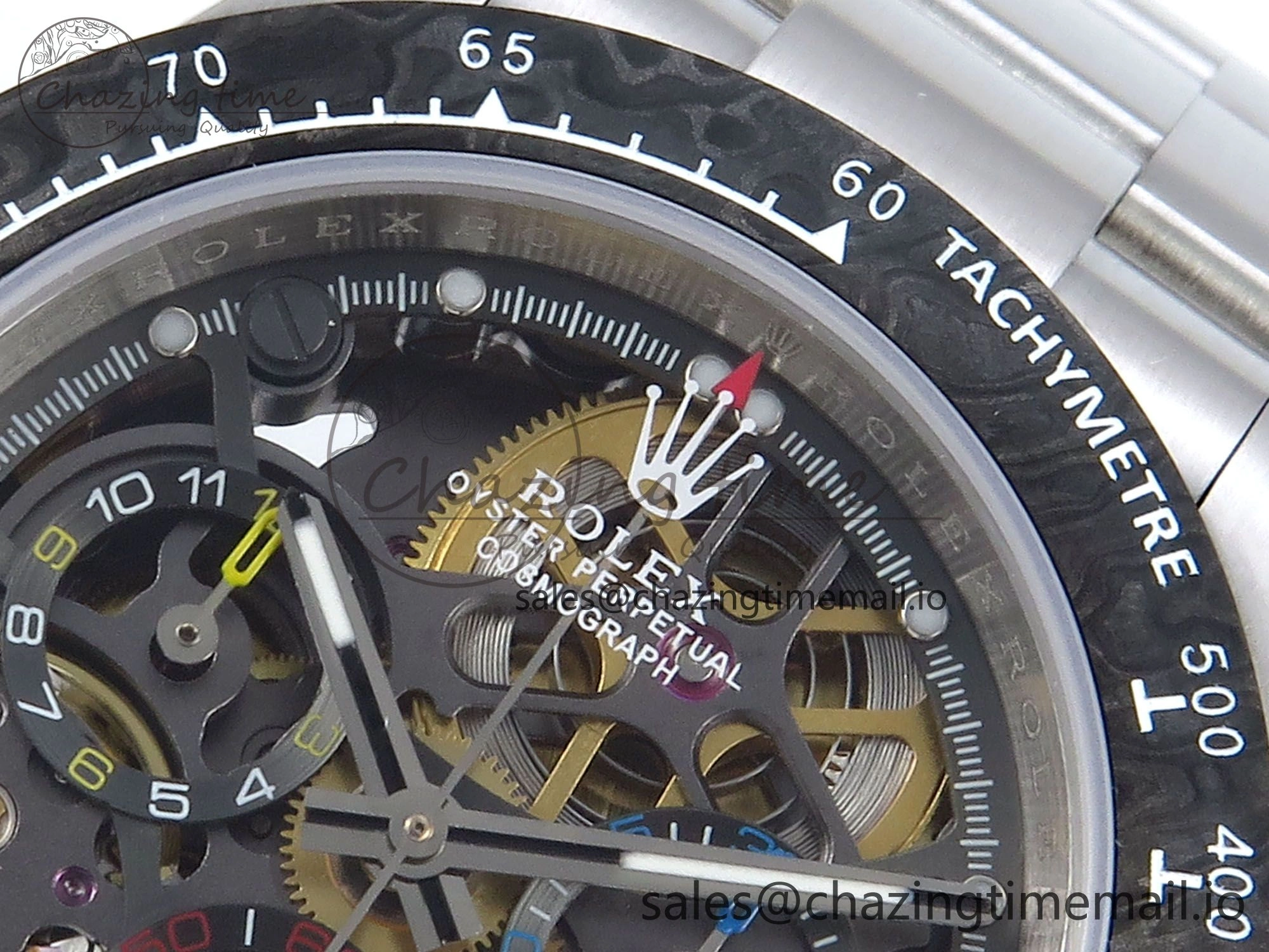 Stylish Daytona Artisans Skeleton SS ADGF Best Edition Skeleton Dial on SS Oyster Bracelet SA 753