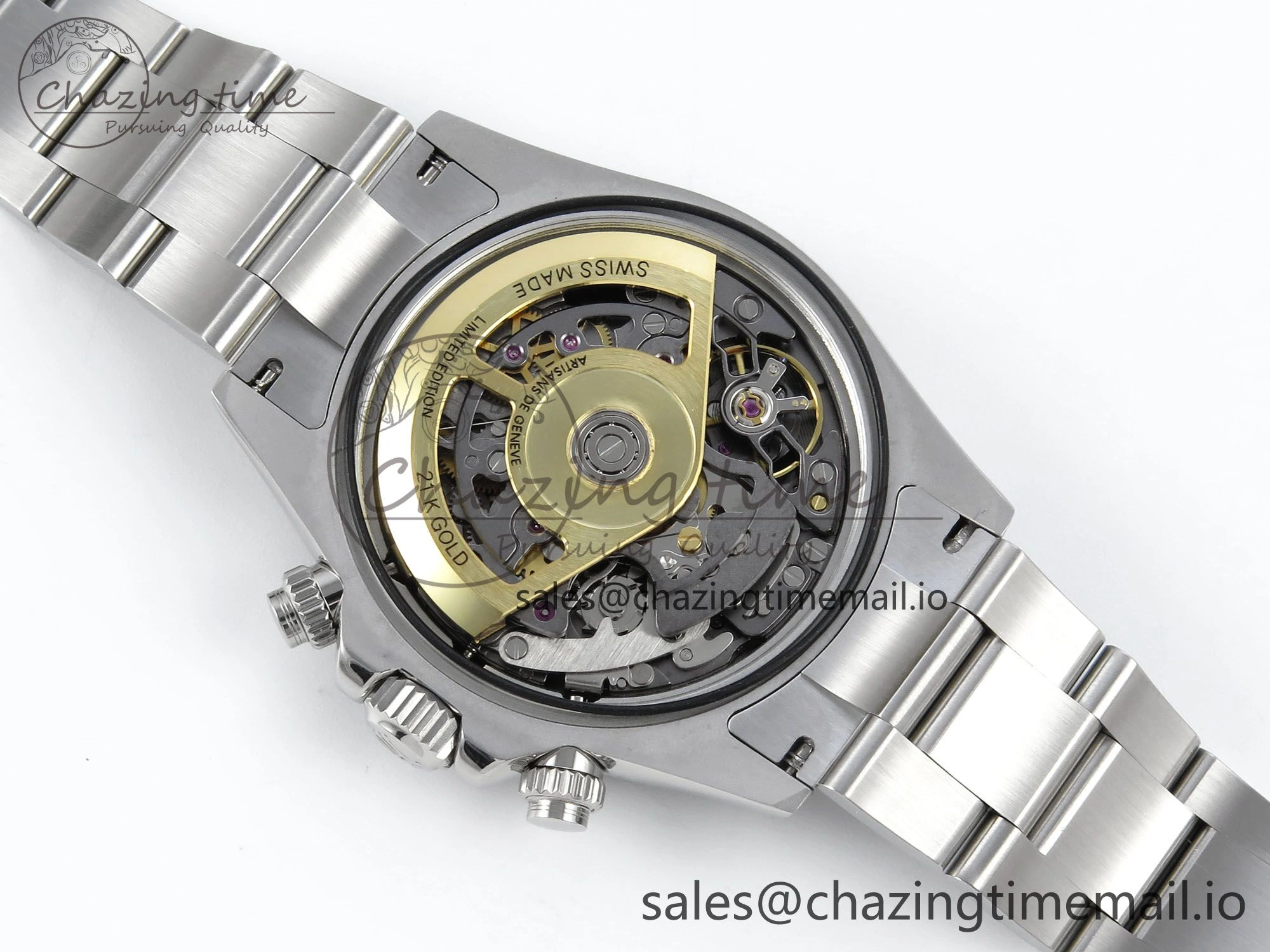 Stylish Daytona Artisans Skeleton SS ADGF Best Edition Skeleton Dial on SS Oyster Bracelet SA 753