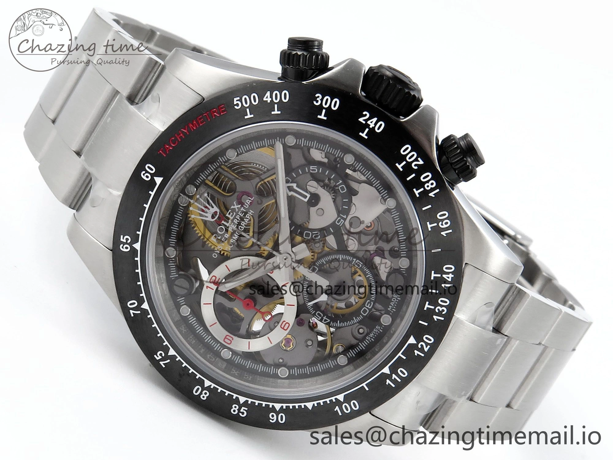 Daytona Artisans Skeleton SS ADGF Best Edition Skeleton Dial on SS Oyster Bracelet SA ModernLook 750
