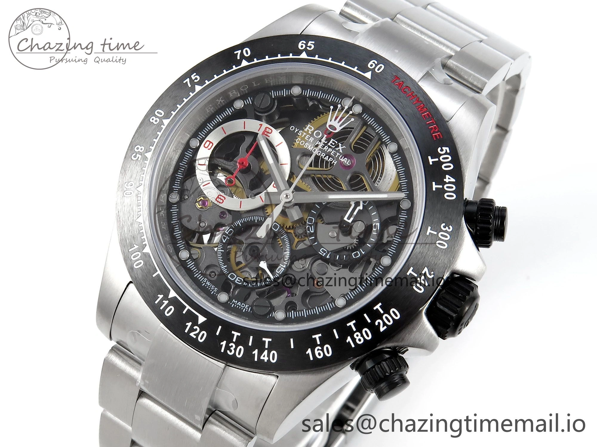 Daytona Artisans Skeleton SS ADGF Best Edition Skeleton Dial on SS Oyster Bracelet SA ModernLook 750