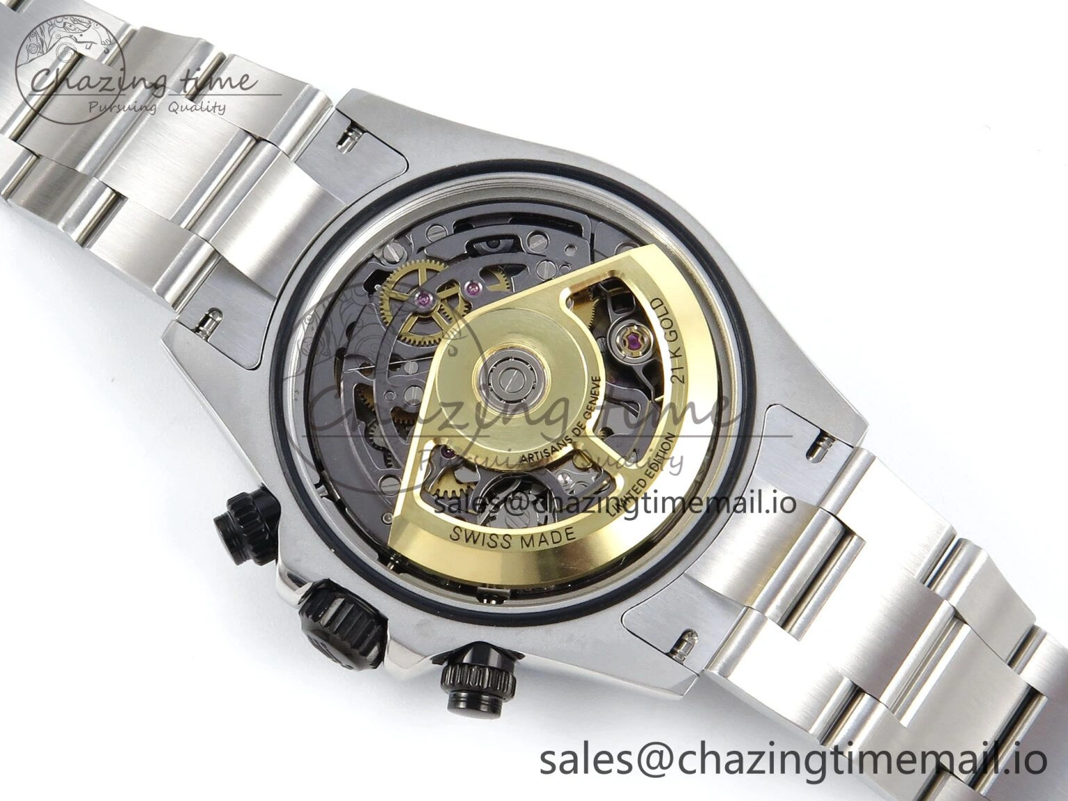 Daytona Artisans Skeleton SS ADGF Best Edition Skeleton Dial on SS Oyster Bracelet SA ModernLook 750