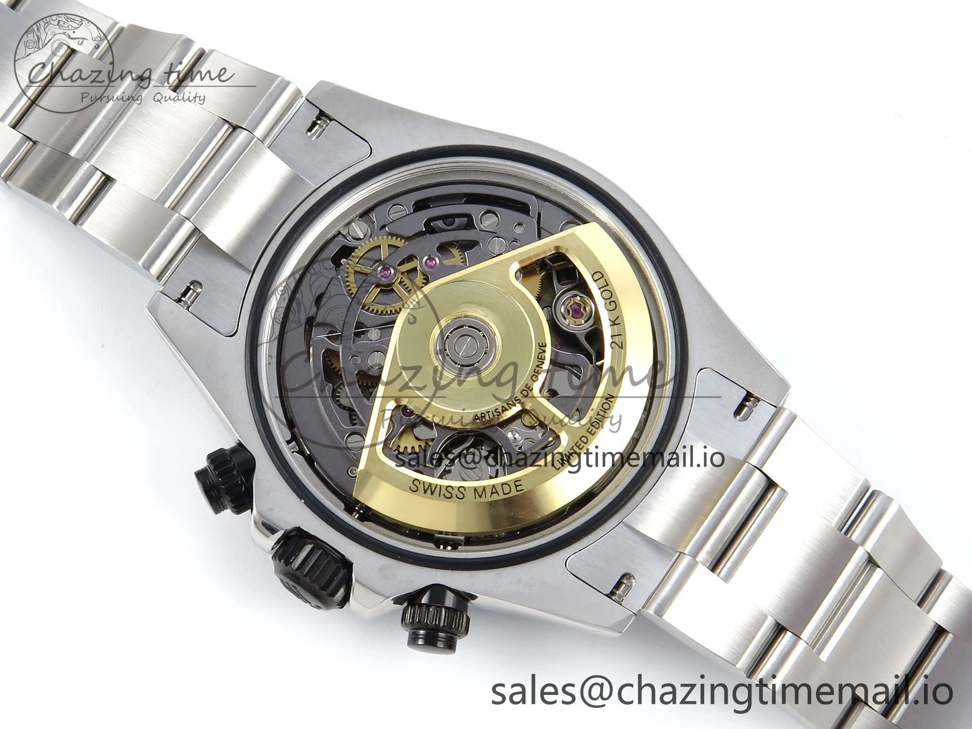 Daytona Artisans Skeleton SS ADGF Best Edition Skeleton Dial on SS Oyster Bracelet SA ModernLook 750